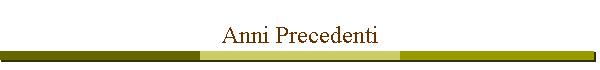 Anni Precedenti